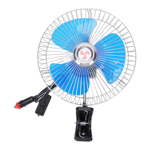 Autoventilator mit Zigarrenleichterstecker 8 Zoll Oszillierender Lüfter 2 Geschwindigkeit Stummes Design Weitwinkelluftstrom für SUVs RVS -LKWs mit Kabel (DC24V) von AKLOSIPY