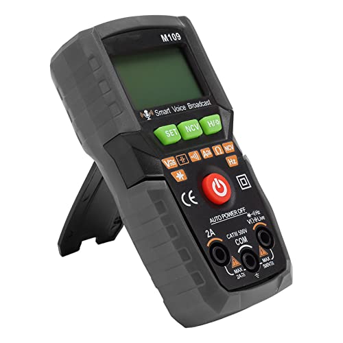 Digitales Multimeter mit Sprachabschluss, Taschenlampe, Hintergrundbeleuchtung, Tragbarem Design und Support -Rahmen für Einfache Messungen (BLACK) von AKLOSIPY