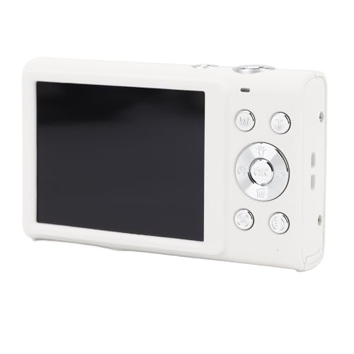 Digitalkamera Vlogging Camera 2.7K 48MP Autofokus 16x Digital Zoom 2,8 Zoll IPS -Bildschirm mit Anti -Shake -Fülllicht für Reise -Vlogs (White) von AKLOSIPY