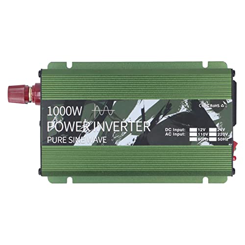 Solar Pure Sinus Fahrzeug Wechselrichter 1000W DC zu Wechselstrom mit Kühllüfter, Universelle Kompatibilität, Mehrfach für Geräte von AKLOSIPY