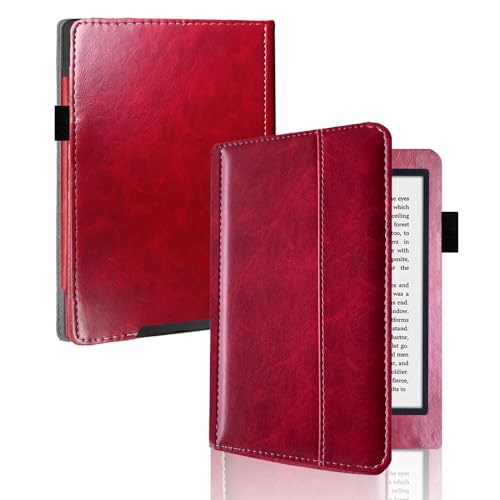 Custer Hülle für Kobo Aura H2O First Generation (Modell:N250) Schutzhülle PU Leder Schutzhülle für Kobo Aura H2O First Generation (Modell:N250) (Rot) von AKLiSa
