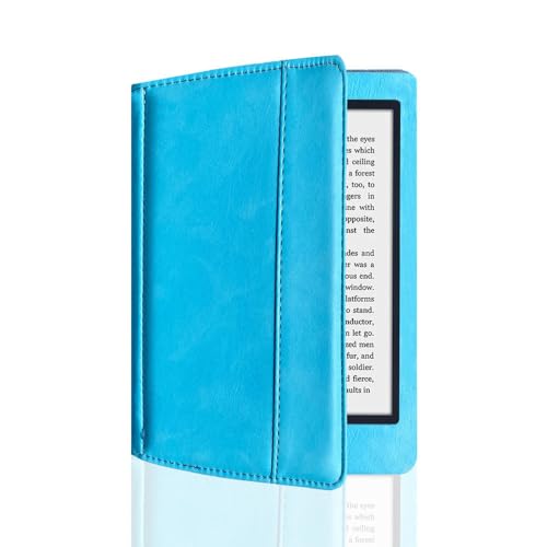 Kompatibel mit Kobo Mini N705 5 Zoll E-Book Reader Tablet Schutzhülle, vollständig bedeckt mit ultradünnen Lederschutzhülle, robust und langlebig, kann automatisch schlafen/aufwachen (Himmelblau) von AKLiSa