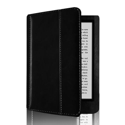 Kompatibel mit Kobo Mini N705 5 Zoll E-Book Reader Tablet Schutzhülle, vollständig bedeckt mit ultradünner Lederschutzhülle, robust und langlebig, kann automatisch schlafen/aufwachen (Schwarz) von AKLiSa