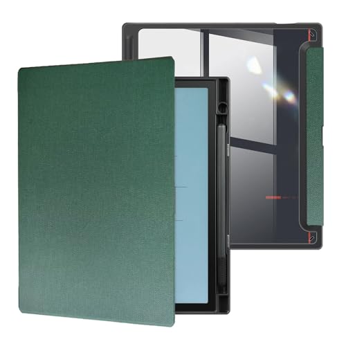 Schutzhülle für 26,2 cm (10,3 Zoll) Boox Note Air3 C/B&W Tablet – leichte, transparente Rückseite mit automatischer Sleep/Wake & integriertem Stifthalter (schwarzgrün) von AKLiSa