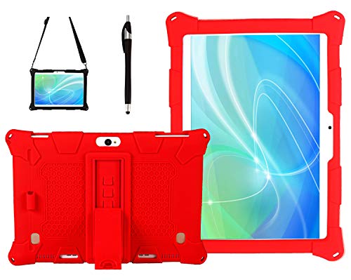 AKNICI Case Cover for Dragon Touch K10 Max10/Tianyida TYD-108 TYD-107/Haehne 10.1/SZWEIL 10/MaiTai 10/YUNTAB K107/GOODTEL G3/VANKYO MatrixPad S30/CHAOHENG 10/SUMTAB 10.1,Shoulder Strap and Stylus,Red von AKNICI