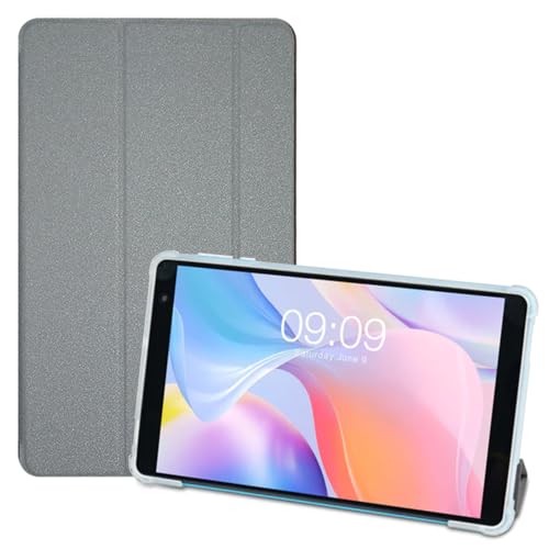 AKNICI Hülle für ALLDOCUBE iPlay 50 Mini Lite/TECLAST P80T Android 12 Touch 8 Zoll Tablet, Ultra Dünn PU Leder Weiche TPU Rückseite Abdeckung Klappständer Schutzhülle, Silber von AKNICI