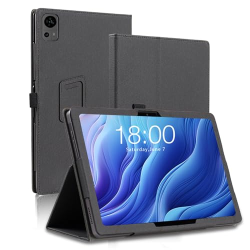 AKNICI Hülle für TECLAST T60 Top Gaming Tablet 12 Zoll Android 13, PU Leder Abdeckung Klappständer Case Cover Schutzhülle mit Handschlaufe Magnet für TECLAST T60, Schwarz von AKNICI