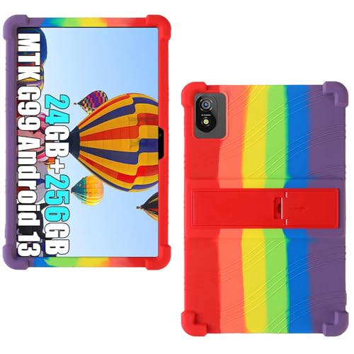 AKNICI Silikon Hülle für Blackview TAB18 12 Zoll Tablet mit Integrierter Ständer, Weiches Schutzhülle Cover Case für Blackview TAB18 12 Zoll Tablet, Regenbogen von AKNICI