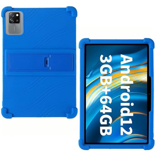 AKNICI Silikon Hülle für Blackview Tab60 WiFi/Blackview Tab60 Pro/TECLAST P30/ TECLAST P30T/ OSCAL Pad 80 WiFi Tablet 10 Zoll mit Integrierter Ständer, Weiches Schutzhülle Cover Case, Blau von AKNICI