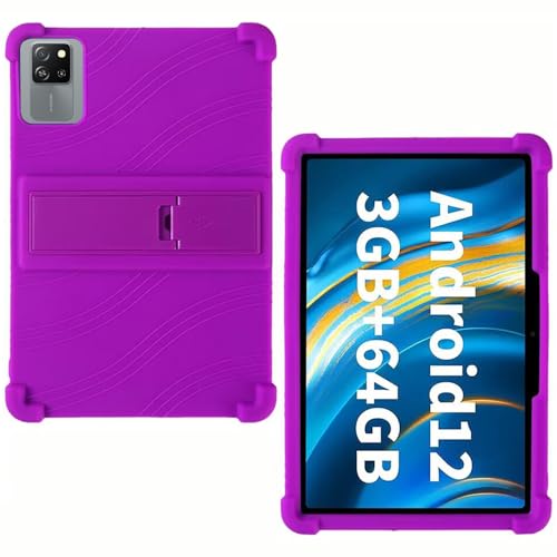 AKNICI Silikon Hülle für Blackview Tab60 WiFi/Blackview Tab60 Pro/TECLAST P30/ TECLAST P30T/ OSCAL Pad 80 WiFi Tablet 10 Zoll mit Integrierter Ständer, Weiches Schutzhülle Cover Case, Lila von AKNICI