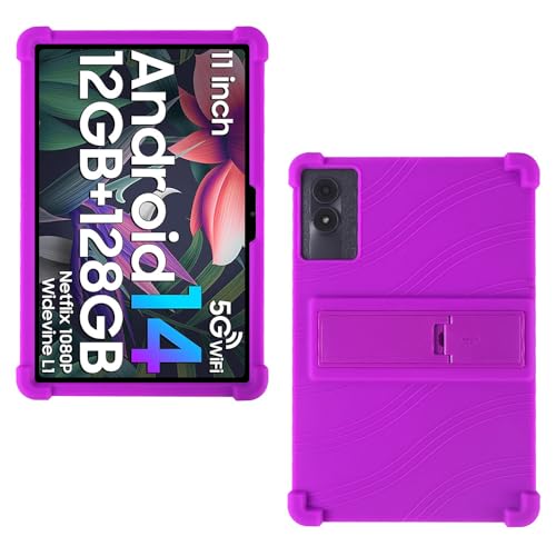 AKNICI 11 Zoll Silikon Hülle für Blackview Tab90 WiFi/Blackview Tab 90 WiFi/Blackview Tab90 Tablet mit Integrierter Ständer, Weiches Schutzhülle Cover Case für Blackview Tab90 WiFi, Lila von AKNICI