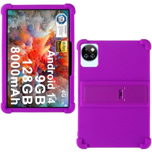 AKNICI Silikon Hülle für DOOGEE T10W/DOOGEE T10 Plus/DOOGEE T10 PRO/DOOGEE T10/DOOGEE T10S/DOOGEE U10/DOOGEE U10 PRO/DOOGEE U9 10 Zoll Tablet, Weiches Schutzhülle mit Integrierter Ständer, Lila von AKNICI