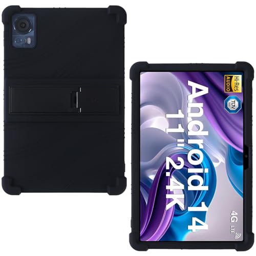 AKNICI Silikon Hülle für DOOGEE T35/DOOGEE T30SE/DOOGEE T30E/DOOGEE T30S/DOOGEE T40/DOOGEE T30 Ultra/DOOGEE T30 Pro Tablet 11 Zoll mit Integrierter Ständer, Weiches Schutzhülle Cover Case, Schwarz von AKNICI