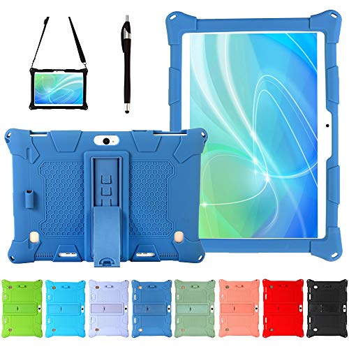 AKNICI Silikon Hülle mit für TOSCiDO M863/X109/X104/X108,ACEPAD A130/A140/A121,Dragon Touch NotepadK10,LNMBBS N10,Haehne 10.1,Victbing V10,Winsing 10,Stifthalter/Schultergurt/Stylus Pen, Dunkelblau von AKNICI