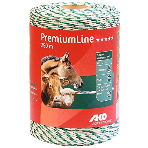 Kerbl Litze PremiumLine, 500m, weiß/grün, 3x0,2Niro,3x0,25 Cu von AKO
