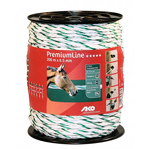 Kerbl Seil Prem.Line, 200m, 6,5mm, weiß/grün, 6x0,2 NIRO,3x0,25Cu von AKO