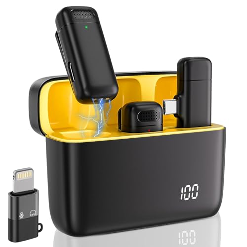 AKOFIC Lavalier Mikrofon Kabellos für iPhone/Android Telefon/Laptop, Mini Handy Mikrofon, Professionelles Dual USB C Ansteckmikrofon für Videoaufzeichnung, Live-Streaming, Vlog, YouTube, TikTok AKOFIC Lavalier Mikrofon Kabellos für iPhone/Android Telefon/Laptop, Mini Handy Mikrofon, Professionelles Dual USB C Ansteckmikrofon für Videoaufzeichnung, Live-Streaming, Vlog, YouTube, TikTok von AKOFIC