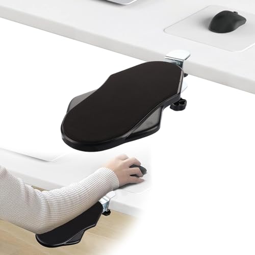 AKOLAFE Ergonomische Armlehnenstütze Handgelenkauflage Schwarz 180° Drehbare Armauflage Schreibtisch Extender Handgelenkstütze Armlehne Verstellbar Armauflage Schreibtisch für Heim und Büro von AKOLAFE