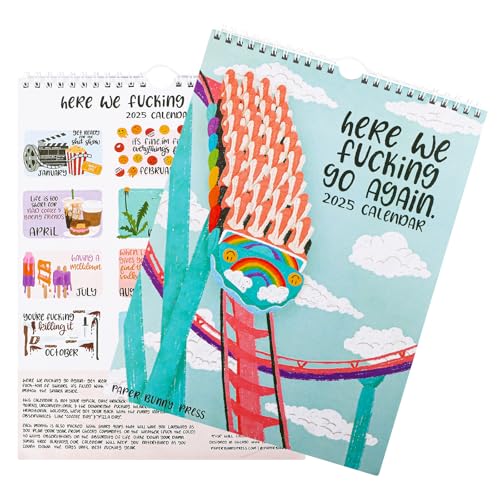 AKONE Here We Fu-cking Go Again Kalender 2025, Lustige Wandkalender 2025, 12 Monatskalender 2025, Here We Fu-cking Go Again Calendar, 2025 Mehrzweck Wandkalender zum Planning und Heimdekoration (B) von AKONE