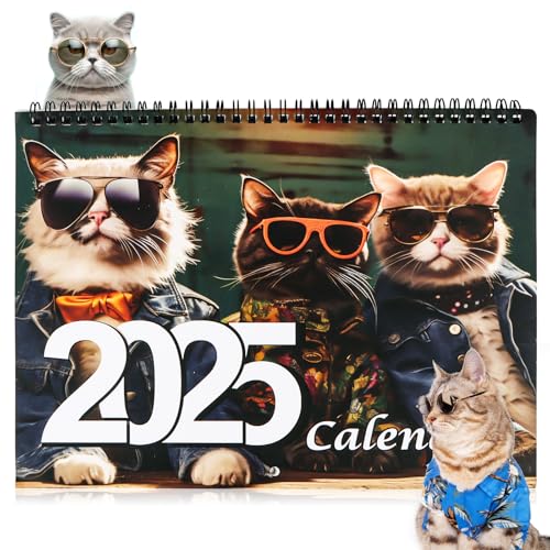AKONE Stilvoller Kalender 2025, Stilvoller Katzenkalender 2025, Lustige Wandkalender 2025, 12 Monatskalender 2025, 2025 Mehrzweck Wandkalender zum Planning, Geschenk für Katzenliebhaber von AKONE