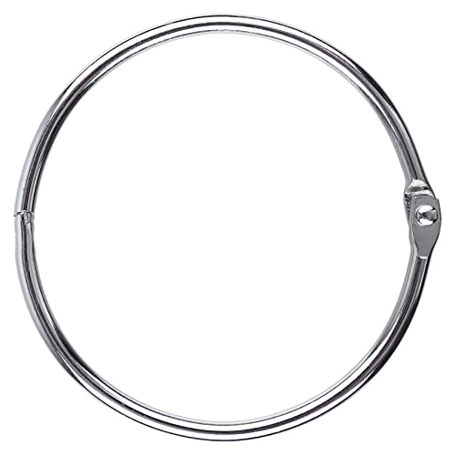 AKONEGE 7,6 cm (12 Stück) Loseblatt-Binderinge, extra große Bürobuchringe, vernickelter Stahl, Binderinge, Schlüsselanhänger, Metallbuchringe, Silber, für Schule, Zuhause, Büro von AKONEGE