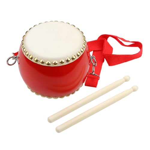 AKOOSY 1 Satz Kindertrommel Spielzeuge Musikspielzeug Musikinstrument Hüfttrommel Für Chinesische Trommel Musik-trommel- Musikpädagogisches Hölzern Rot von AKOOSY