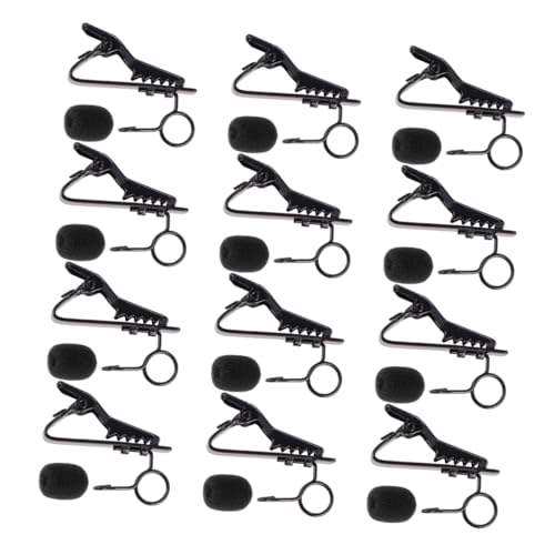 AKOOSY 24 Stück Mikrofonclip Lavalier-clip Am Revers Eisenklammer Revers Krawattenklammer Mikrofon-clip Black von AKOOSY