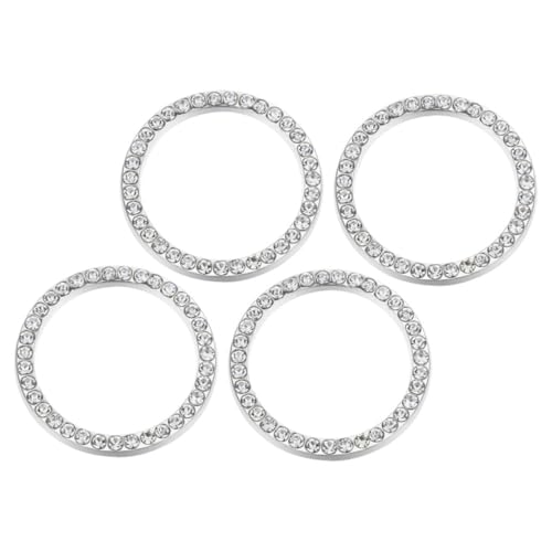 AKOOSY 4 Stück Auto Dekorring Bling Autozubehör Knopfabdeckungen Strass Autodekorationen Innenraum Motor Start Stopp Dekorring Start Motor Knopfabdeckung Weiße Strasssteine von AKOOSY