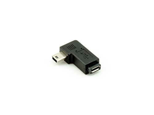 AKORD rechts abgewinkelt Mini USB-Stecker auf Micro USB Buchse Adapter – Schwarz von AKORD