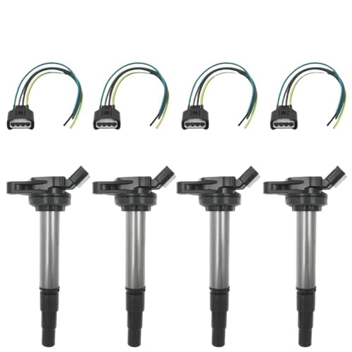 Zündschlüsselschalter 4 Teile/satz Zündspulen Stecker Für Corolla Für Prius Für Lexus CT200h 2ZRFE 1,8 L 9091902258 90919 02258 UF-596 UF-619 90919-02258 Zündschalter(X4 Coil and Plug) von AKOUFALL