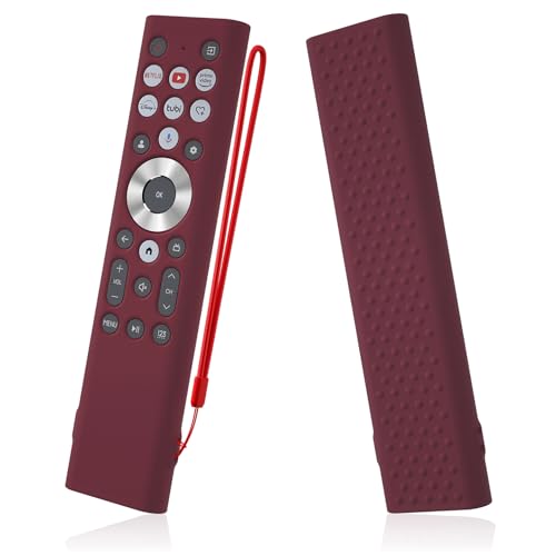 AKSHFETH Silikon-Schutzhülle für Fernbedienung, ERF6A80, Schutzhülle für Fernbedienung, kompatibel mit Klasse U8 Serie 4K UHD TV Google Smart TV Fernbedienung (Weinrot) von AKSHFETH