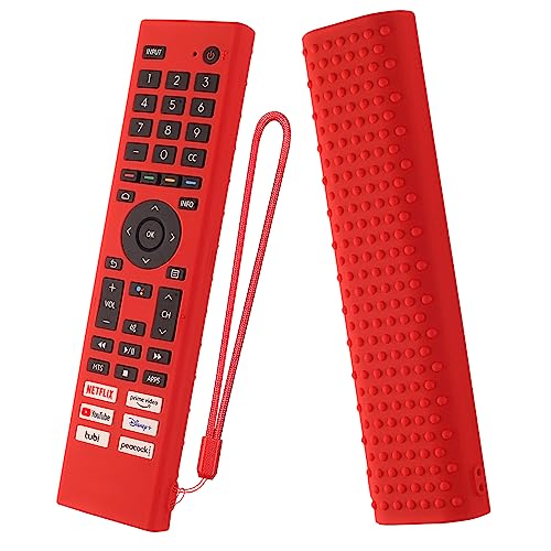 Silikon-Schutzhülle für Hisense Voice Remote, Hisense ERF3J80H ERF3G80H ERF3F80H Fernbedienung, Hisense 4K UHD Android Smart TV-Fernbedienung, stoßfest, Silikonhülle mit Umhängeband, Rot Silikon-Schutzhülle für Hisense Voice Remote, Hisense ERF3J80H ERF3G80H ERF3F80H Fernbedienung, Hisense 4K UHD Android Smart TV-Fernbedienung, stoßfest, Silikonhülle mit Umhängeband, Rot von AKSHFETH