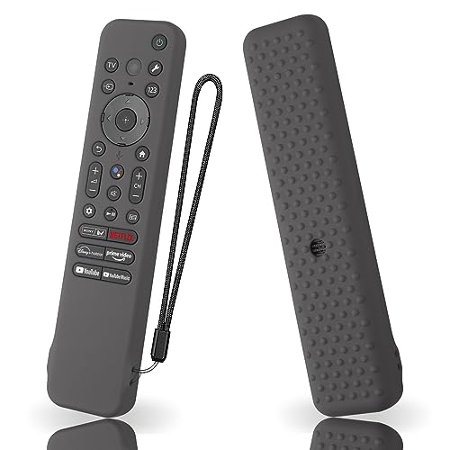 Silikonhülle für Sony RMF-TX910U RMF-TX810U Fernbedienung, Silikon-Schutzhülle, Schutzhülle für RMF-TX910U Sony TV-Fernbedienung mit Hintergrundbeleuchtung und Umhängeband, Dunkelgrau von AKSHFETH