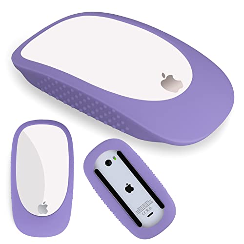 Ultradünne Schutzhülle für Apple Magic Mouse 1 & Apple Magic Mouse 2, Silikon-Schutzhülle mit Griff für Magic Mouse 1 & II, Anti-Drop Schutzhülle (Lavendelgrau) von AKSHFETH