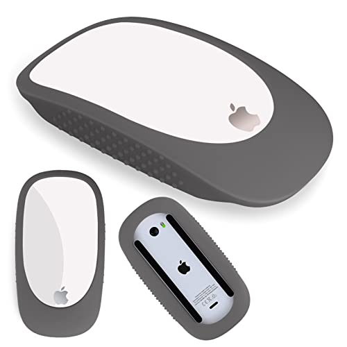 Ultradünne Schutzhülle für Apple Magic Mouse und Apple Magic Mouse 2, Silikon-Schutzhülle mit Griff für Magic Mouse 1 und II, Anti-Drop Schutzhülle (Dunkelgrau) von AKSHFETH