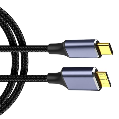 AKSIQIOL 1 x tragbares Festplattenadapterkabel, USB 3.0 A auf Micro B Kabel, 0,5 m, 5 Gbit/s geflochtene externe Festplatte AKSIQIOL 1 x tragbares Festplattenadapterkabel, USB 3.0 A auf Micro B Kabel, 0,5 m, 5 Gbit/s geflochtene externe Festplatte von AKSIQIOL