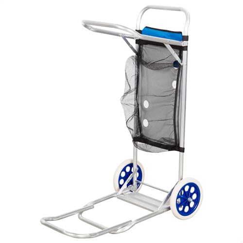 Aktive 62683 Tischwagen für den Strand, 42 x 100 x 50 cm, 2-in-1 Transportwagen, faltbar, inklusive Tasche und Hilfsgitter, Räder 21 cm, Rahmen und Platte aus Aluminium, maximale Traglast 20 kg Aktive 62683 Tischwagen für den Strand, 42 x 100 x 50 cm, 2-in-1 Transportwagen, faltbar, inklusive Tasche und Hilfsgitter, Räder 21 cm, Rahmen und Platte aus Aluminium, maximale Traglast 20 kg von AKTIVE