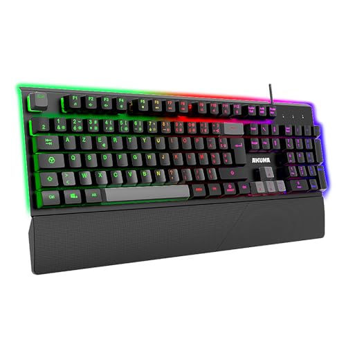 AKUMA Gaming-Tastatur Shônen K02 Membran, Rücktaste, mit Handgelenkauflage, programmierbar, RGB von AKUMA