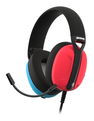 AKUMA SEINEN H03 Gaming-Kopfhörer, kabelgebunden, mit Mikrofon, Ultraleicht, 3,5-mm-Klinkenstecker, kompatibel mit PC, Xbox, PS4, PS5, Switch, Mobile – Rot und Blau AKUMA SEINEN H03 Gaming-Kopfhörer, kabelgebunden, mit Mikrofon, Ultraleicht, 3,5-mm-Klinkenstecker, kompatibel mit PC, Xbox, PS4, PS5, Switch, Mobile – Rot und Blau von AKUMA