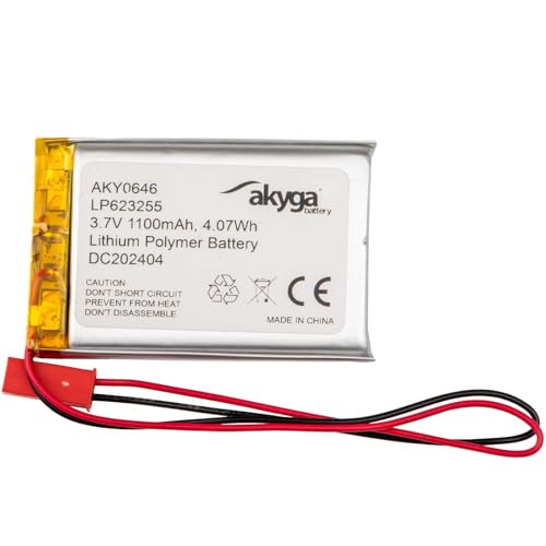 3.7V 1100mAh Batterie Akku LP623255 Lithium Polymer Akyga AKY0646 Li-Po Akku PCM JST 2-Polig Anschluss 2,54 15cm von AKYGA