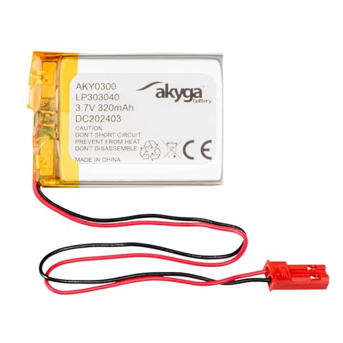 3.7V 320mAh Batterie Akku LP303040 Lithium Polymer Akyga AKY0300 Li-Po Akku PCM JST 2-Polig Anschluss 2,54 15cm von AKYGA