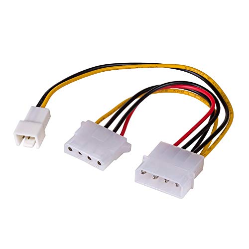 AKYGA AK-CA-35 Molex Stecker auf 3 pin 12V (m) / Molex Adapter Stromkabel 15cm von AKYGA