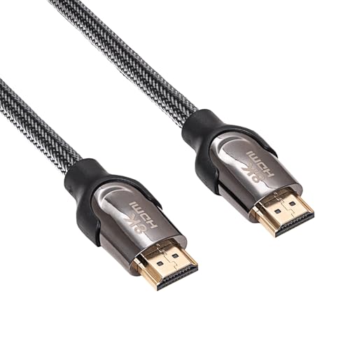 AKYGA Kabel HDMI AK-HD-05S abgeschirmtes CU 48Gb/s 8K@60Hz 4K@120Hz ver. 2.1 0.5m schwarz Ethernet TV PS5 Xbox Beamer Heimkino PC von AKYGA