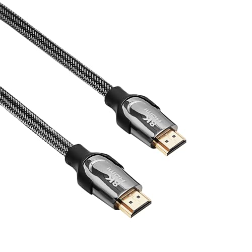 AKYGA Kabel HDMI AK-HD-15S abgeschirmtes CU 48Gb/s 8K@60Hz 4K@120Hz ver. 2.1 1.5m schwarz Ethernet TV PS5 Xbox Beamer Heimkino PC von AKYGA