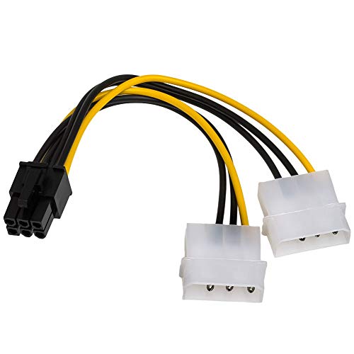 Akyga AK-CA-13 2x Molex Stecker auf PCI-E 6 pin Buchse Adapter Kabel 15cm von AKYGA