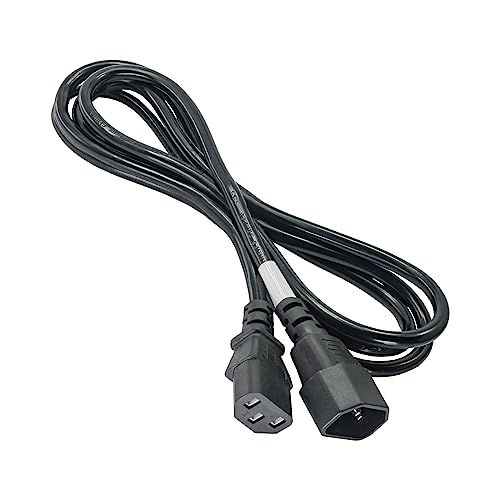 Akyga AK-PC-03C Netzkabel für PC Monitor Drucker Beamer TV Spielkonsole Stromkabel 3 Pin Polig Erweiterung IEC C13 / IEC C14 1.8m, Kaltgerätekabel schwarz, Cu 100% Kupfer, 3x0.75 mm2 HQ von AKYGA