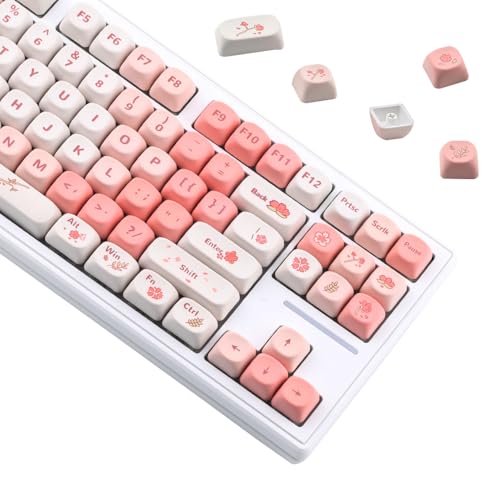 AKepopery Sakura PBT-Tastenkappen, MOA-Profil, für 60, 65, 75, 100 Prozent, 5 seitliche Farbstoff-Sublimation, 134 Tasten-Set für Cherry Gateron MX-Schalter, mechanische Tastatur, Rosa AKepopery Sakura PBT-Tastenkappen, MOA-Profil, für 60, 65, 75, 100 Prozent, 5 seitliche Farbstoff-Sublimation, 134 Tasten-Set für Cherry Gateron MX-Schalter, mechanische Tastatur, Rosa von AKepopery