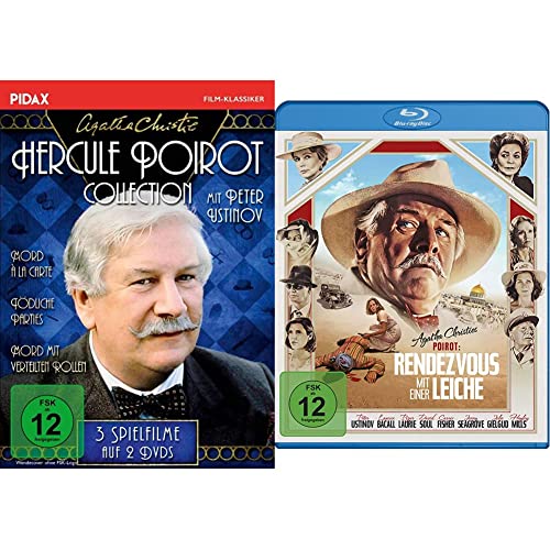 Agatha Christie: Hercule Poirot-Collection (Mord à la Carte + Mord mit verteilten Rollen + Tödliche Parties) (Pidax Film-Klassiker) [3 DVDs] & Poirot: Rendezvous mit einer Leiche [Blu-ray] von AL!VE AG