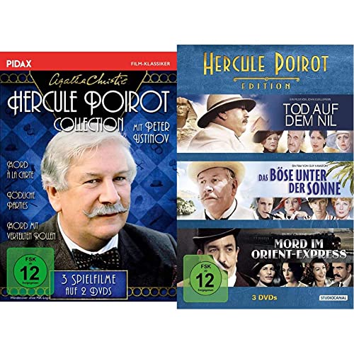 Agatha Christie: Hercule Poirot-Collection (Pidax Film-Klassiker) [3 DVDs] & Hercule Poirot Edition:Tod auf dem Nil / Das Böse unter der Sonne / Mord im Orient Express [3 DVDs] von AL!VE AG