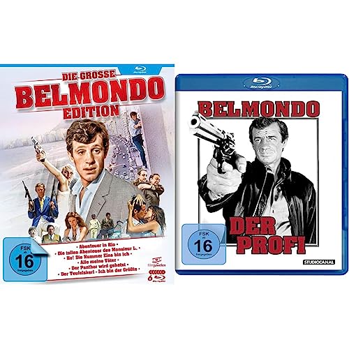 Die große Belmondo-Edition (u.a. Abenteuer in Rio, Monsieur L., Der Teufelskerl, Der Panther wird gehetzt) [Blu-ray] & Der Profi [Blu-ray] von AL!VE AG